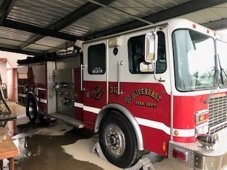 May contain: transportation, vehicle, truck, and fire truck