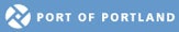 The image shows the "Port of Portland" logo on a blue background.