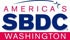 Logo with text: "America's SBDC Washington" featuring a star and swoosh design.