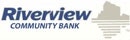Logo of Riverview Community Bank with a silhouette of a cityscape.