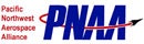 Logo with "Pacific Northwest Aerospace Alliance" and "PNAA" with an arrow orbiting it.