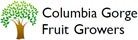 Logo with a tree graphic and text: "Columbia Gorge Fruit Growers."