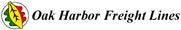 Logo with a yellow and red arrow icon and text: "Oak Harbor Freight Lines."