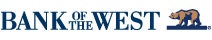 Logo of "Bank of the West" featuring text and a bear standing on a line.