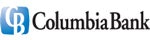 Columbia Bank logo with "CB" in a blue square on the left.