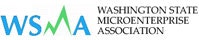 Logo of the Washington State Microenterprise Association (WSMA) with stylized text.