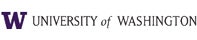 University of Washington logo with a purple "W" and text.