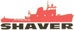 A red silhouette of a ship above the word "SHAVER" in bold letters.