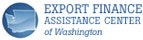 Logo of Export Finance Assistance Center of Washington with a graphic of the state.