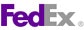 The image shows the FedEx logo with "Fed" in purple and "Ex" in gray.
