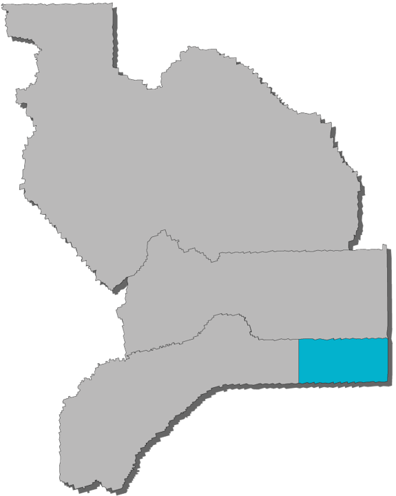 A map highlighting a particular region (in blue) within a larger area, possibly for demographic or administrative purposes.