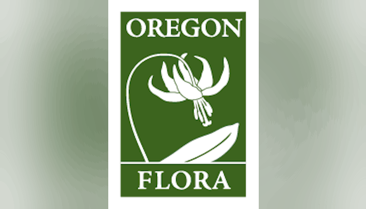 Logo with "OREGON FLORA" and a stylized white flower on a green background.