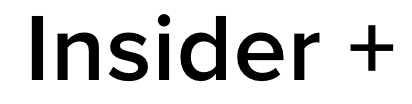 The logo "Insider +" in black text on a white background.