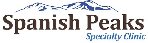 Logo with mountains and text: "Spanish Peaks Specialty Clinic."