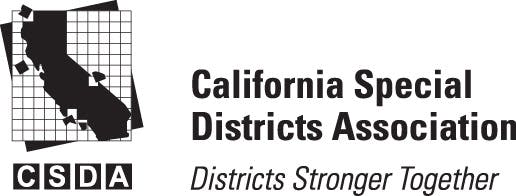 California Special Districts Association logo with a map and "Districts Stronger Together" slogan.