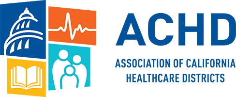 ACHD logo with Capitol dome, heartbeat line, book, family icons, and the text "Association of California Healthcare Districts".