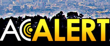 Graphic with "ALERT" text and a radar icon over a blurred cityscape background.