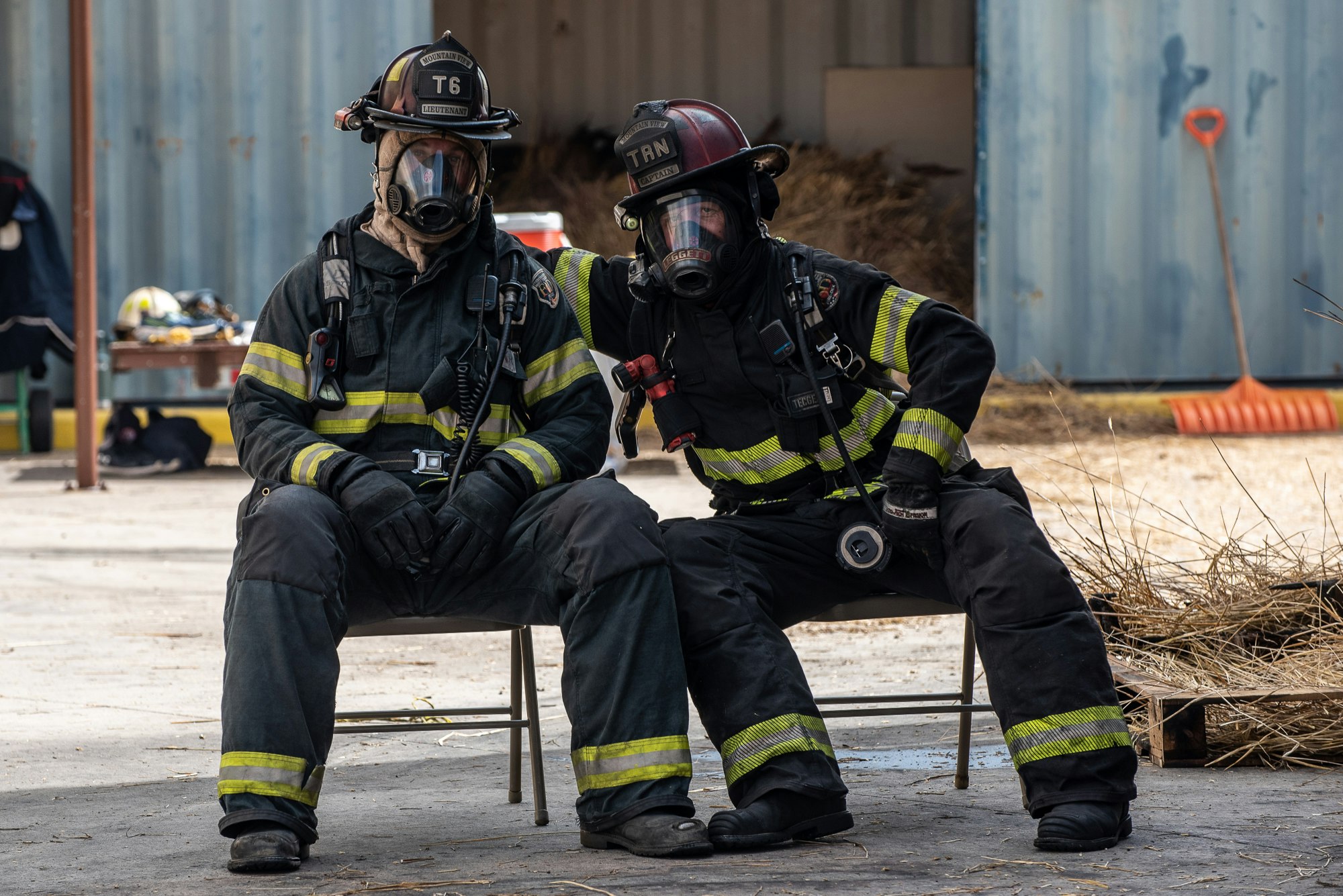 May contain: helmet, clothing, apparel, fireman, person, and human