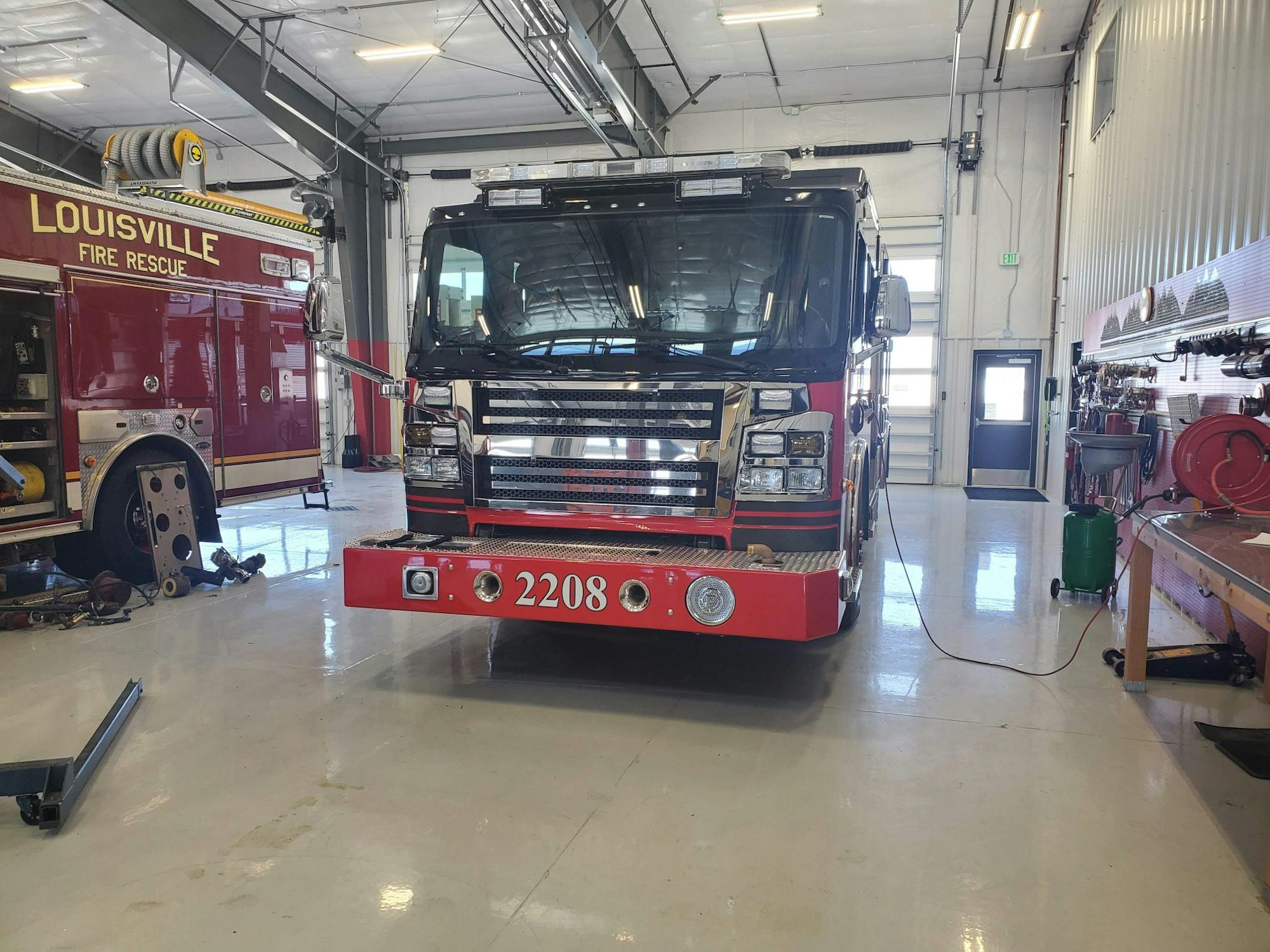 May contain: truck, vehicle, transportation, and fire truck