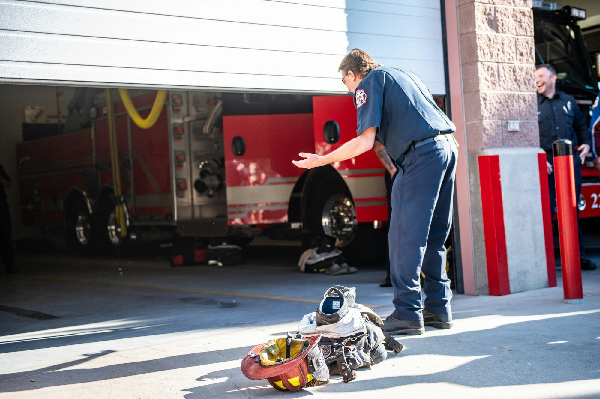 May contain: person, human, truck, transportation, vehicle, wheel, and machine