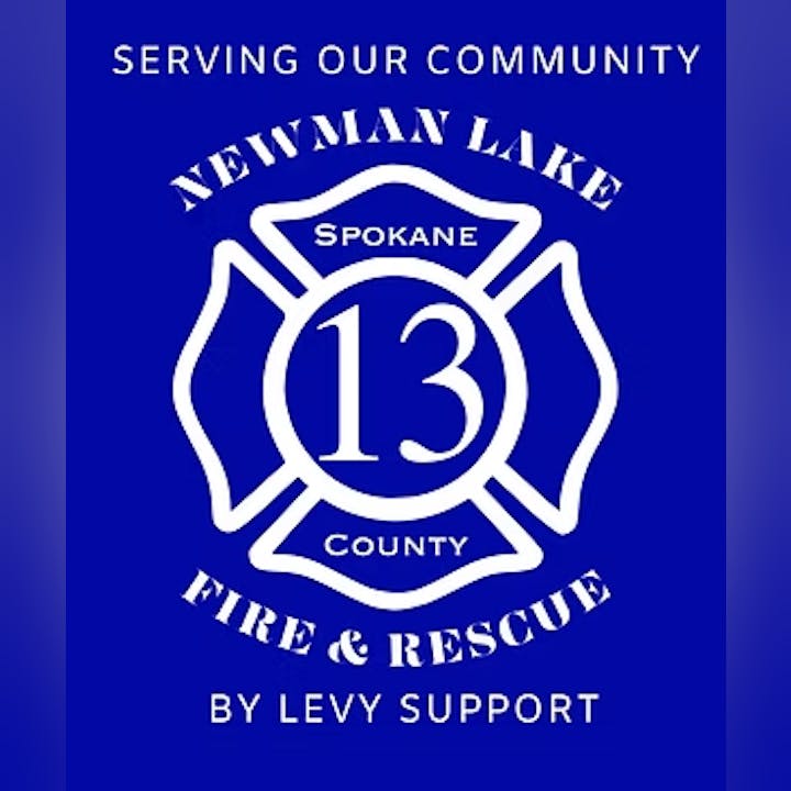Newman Lake Fire & Rescue emblem, Spokane County, with message "Serving Our Community by Levy Support".