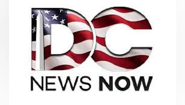 The image features a logo for "DC News Now" with the letters "DC" stylized with an American flag motif.