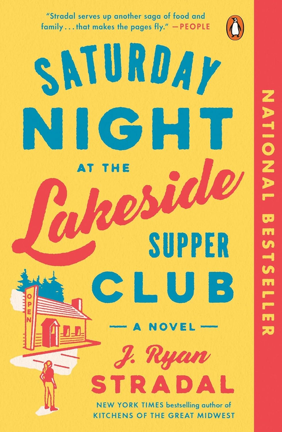 The image features the book cover for "Saturday Night at the Lakeside Supper Club," a novel by J. Ryan Stradal.
