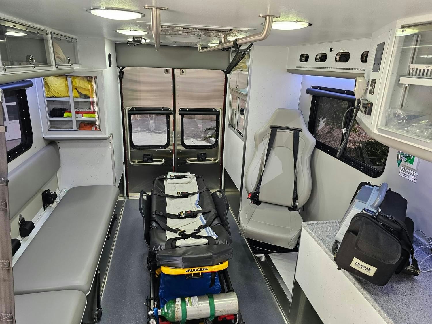D F P D Ambulance 81 Black Chassis with Red Ambulance Box - Interior View
