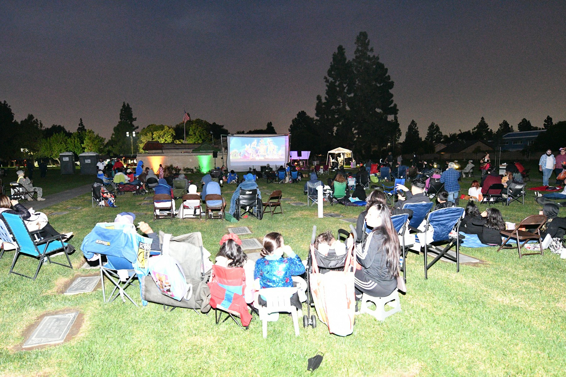 Many families watching the movie