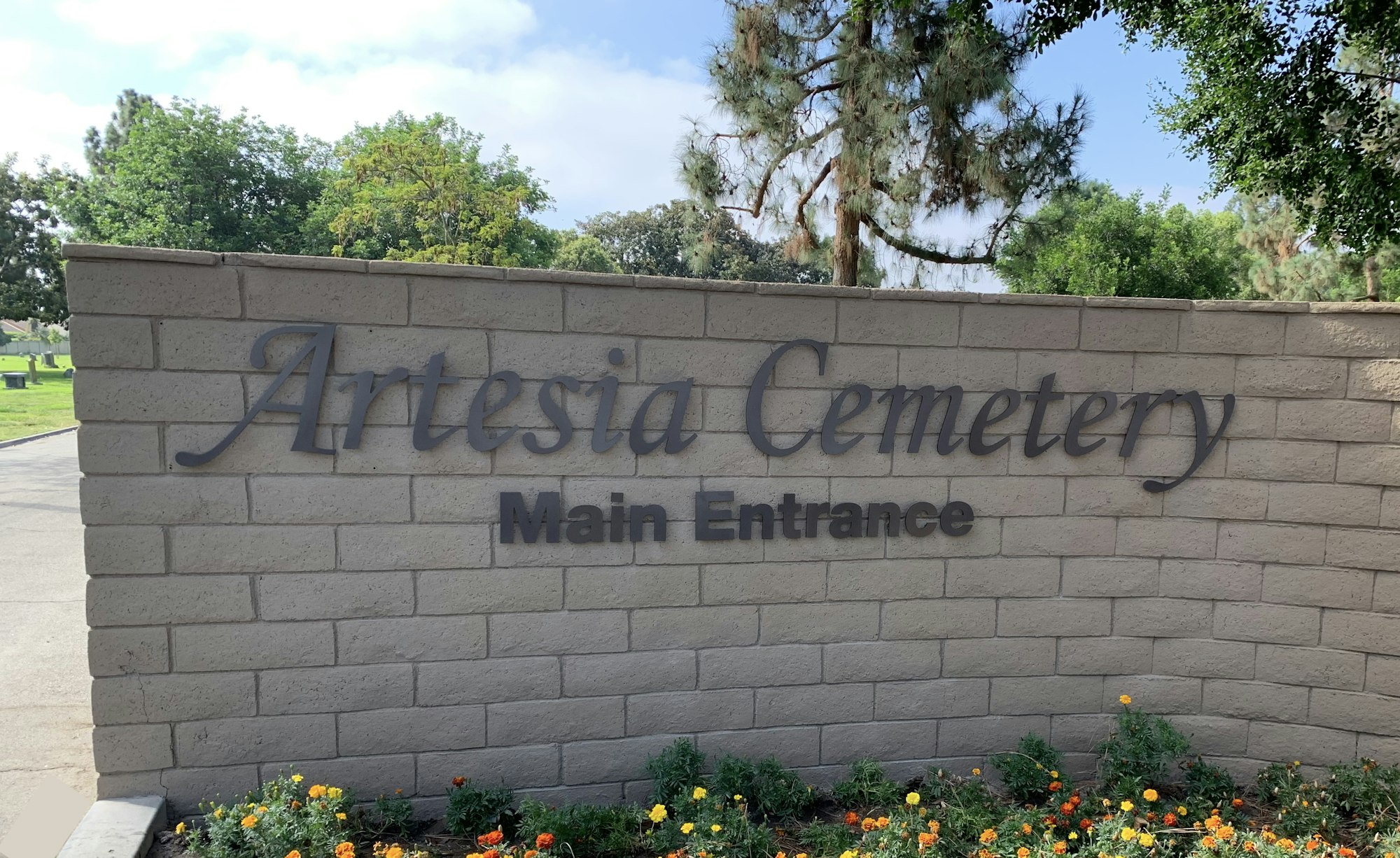 Name of Cemetery at entrance