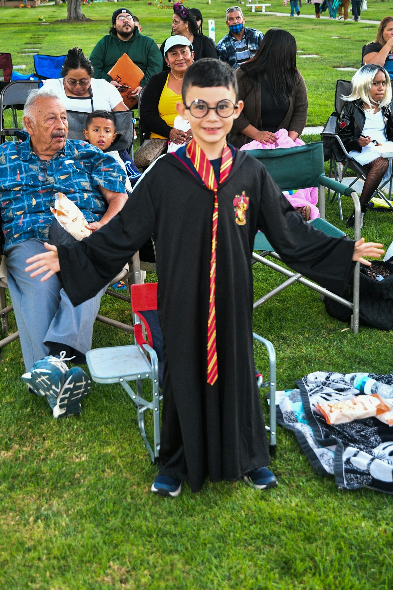 Boy in Harry Potter costume