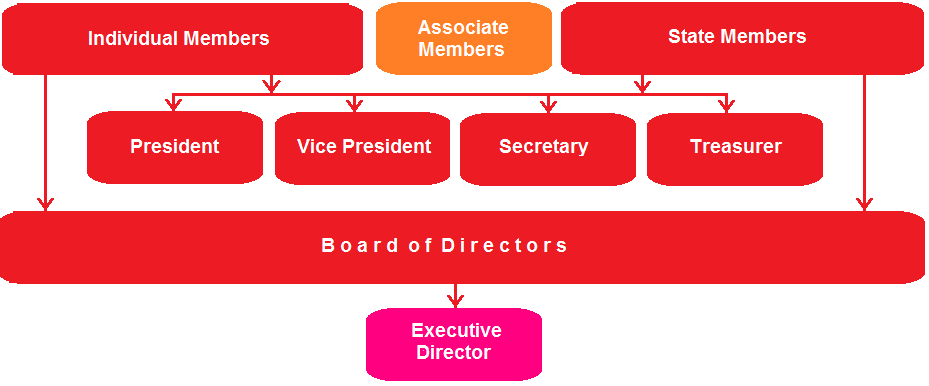 Inverted organizational chart for NAEFO