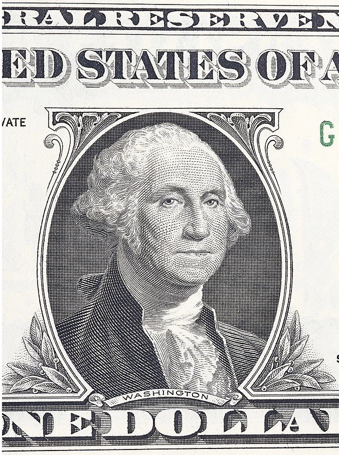 George Washington from a one dollar bill