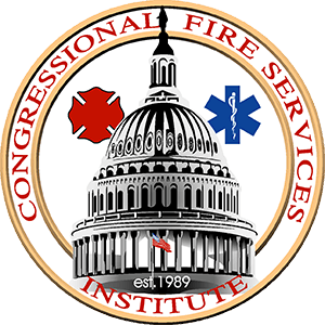 Congressional Fire Services Institute Logo with US Capitol dome, Maltese cross, and star of life