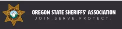 The image features the logo of the Oregon State Sheriffs' Association, emphasizing the motto "Join. Serve. Protect."