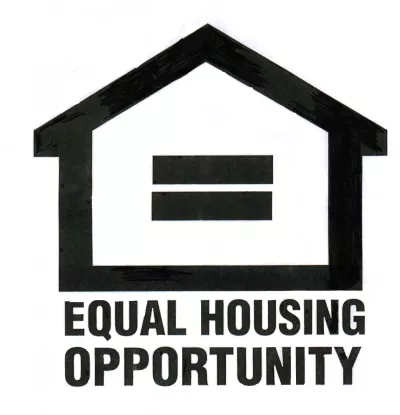 The image features a house symbol and the phrase "EQUAL HOUSING OPPORTUNITY," promoting fair housing rights.