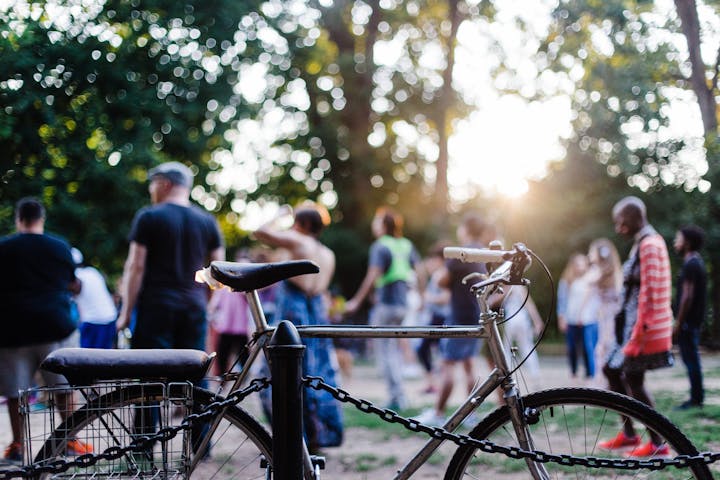 May contain: person, human, bike, bicycle, vehicle, transportation, wheel, and machine