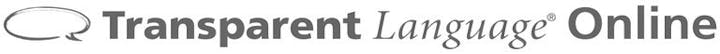 Logo with the text "Transparent Language Online" and a speech bubble icon.