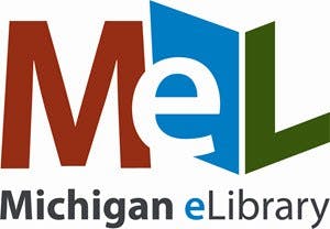 Logo of Michigan eLibrary, with stylized "MeL" letters.