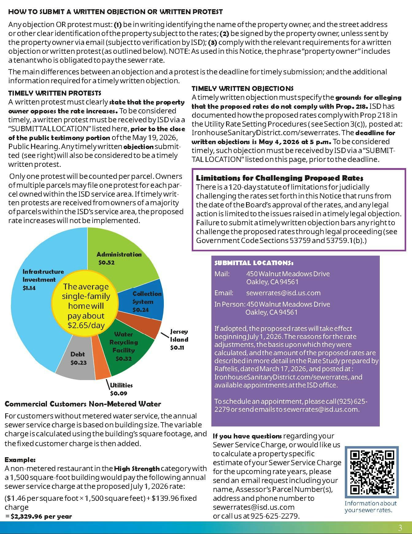 Instructions for submitting a written objection to proposed rate increases, with details on requirements and deadlines.