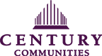 It's a logo for "Century Communities," featuring stylized text and an illustrative element that resembles a skyline or roofline.