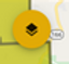 Yellow circle with a black stack icon overlaying a map background.