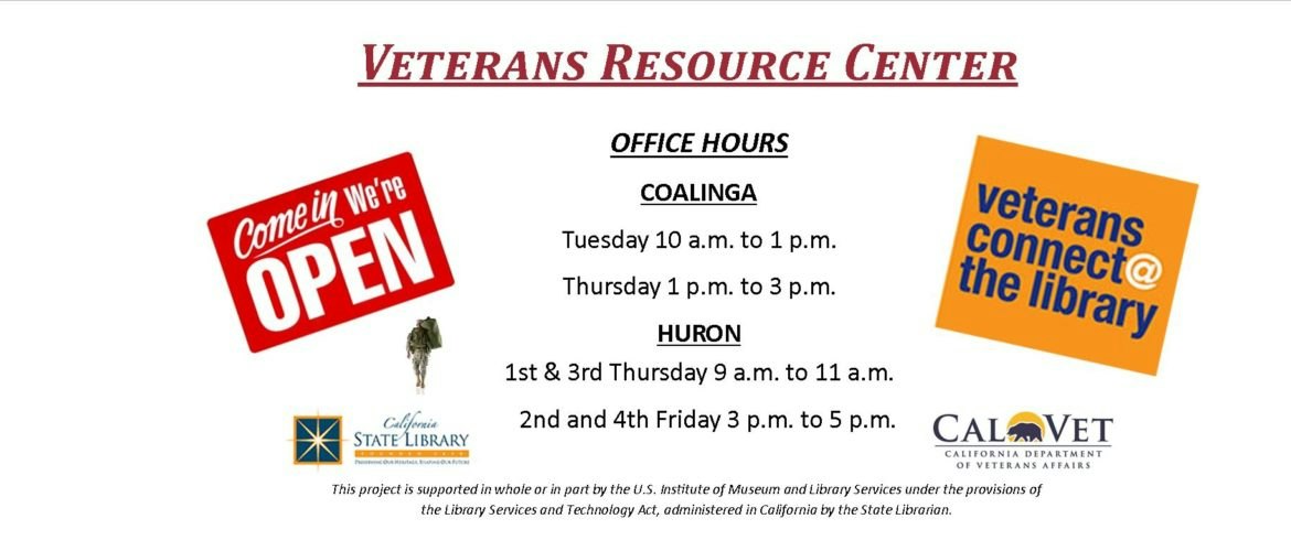 Coalinga Library Veterans Resource Center - Coalinga-Huron Library District