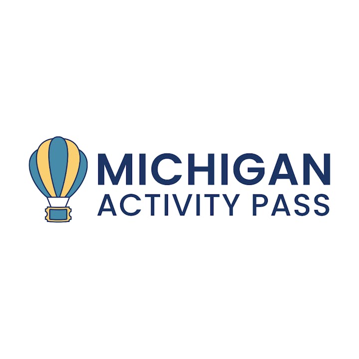 Hot air balloon icon and "Michigan Activity Pass" text.