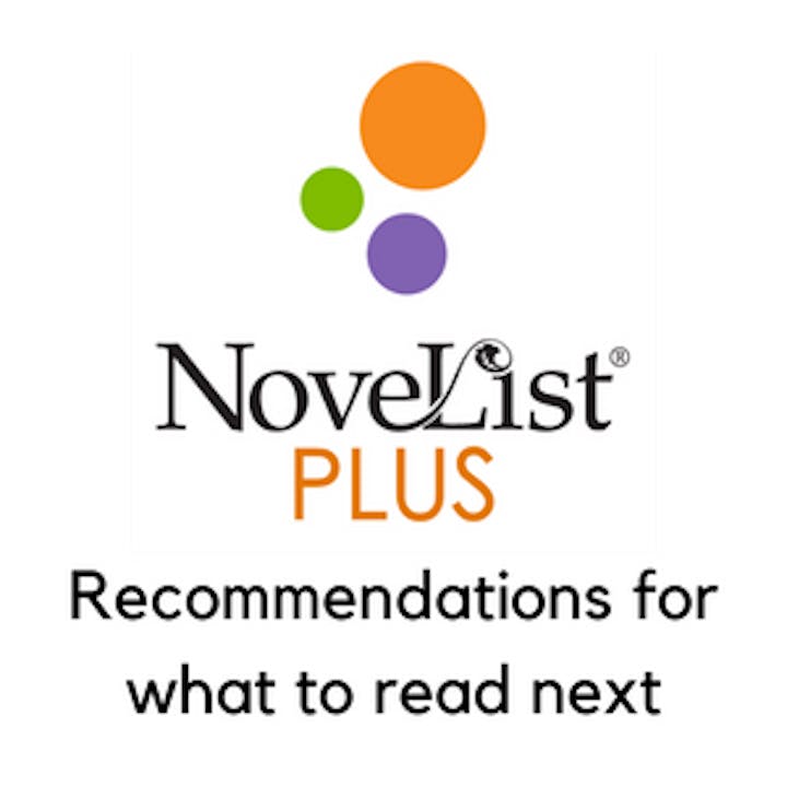 NoveList Plus logo with colorful circles; text reads "Recommendations for what to read next."