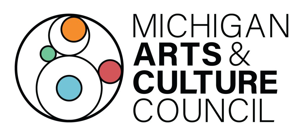 Logo for Michigan Arts & Culture Council with colorful overlapping circles.