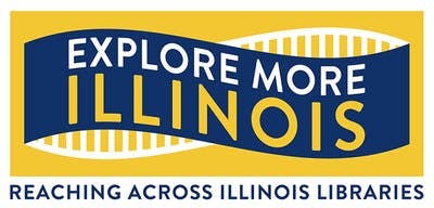 A logo with the text "Explore More Illinois" and "Reaching Across Illinois Libraries."