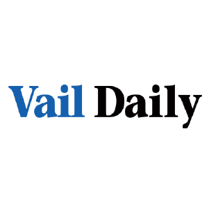 The image shows the "Vail Daily" logo with "Vail" in blue and "Daily" in black.