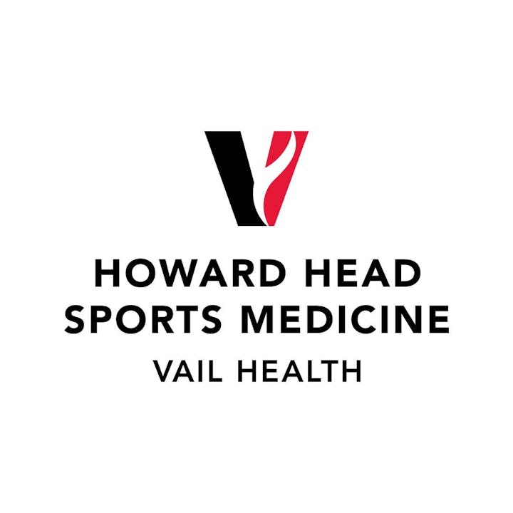 Logo for Howard Head Sports Medicine, Vail Health, featuring a stylized "V".