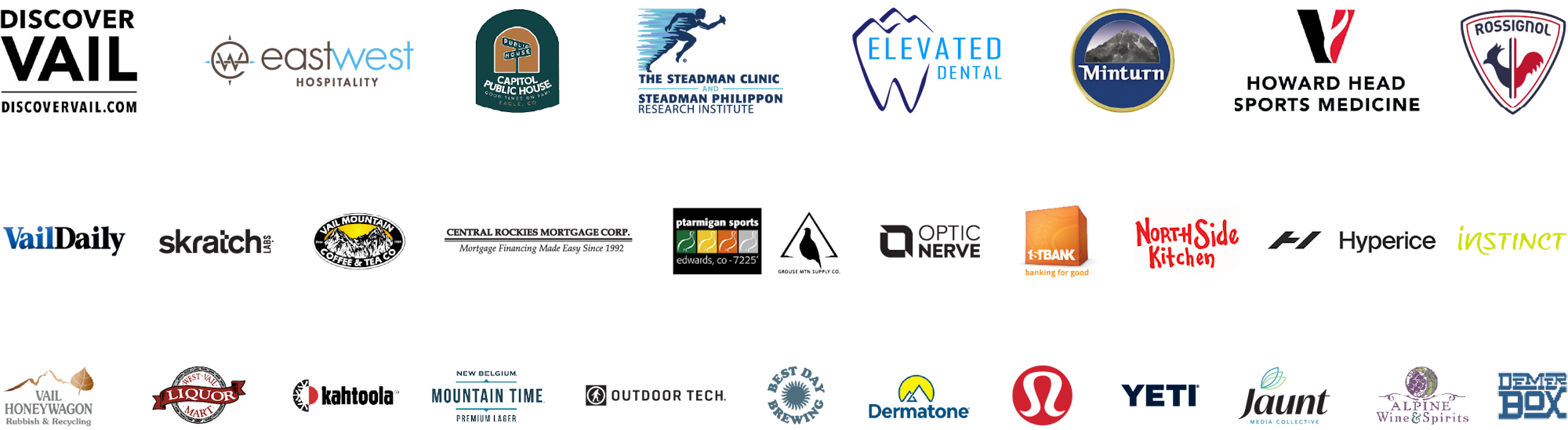 Collection of various business logos including hospitality, dental, sports, financial, and food brands.